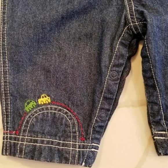 2001 Vintage Gymboree Kids Denim Overalls with Car Embroidery - Picture 6 of 6